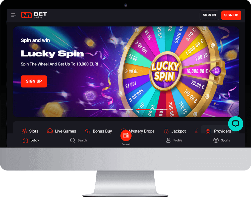 N1Bet Casino on desktop