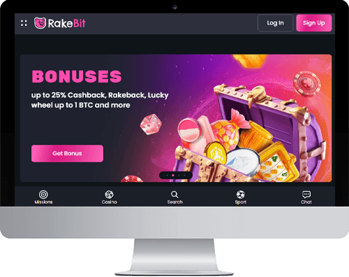 RakeBit Casino on desktop