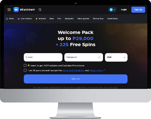 SkyCrown Casino on desktop